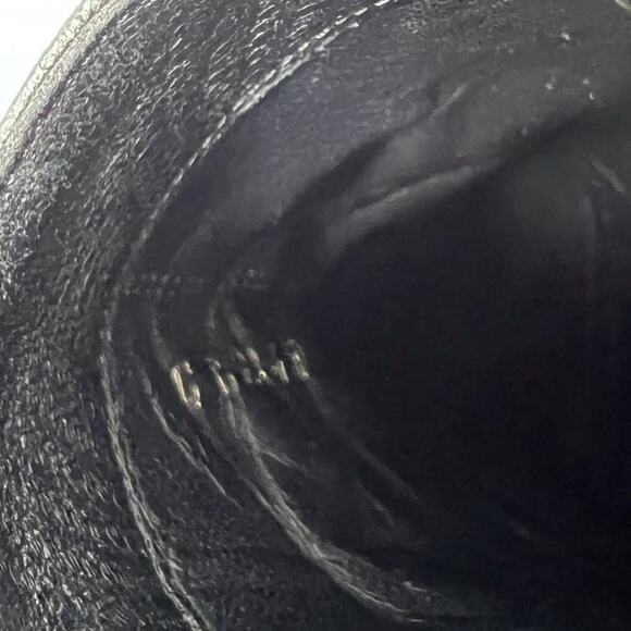 Chanel Silver Interlocking Logo Textured Leather Cap Toe Ankle Boots- Size 37.5 - Picture 6 of 11